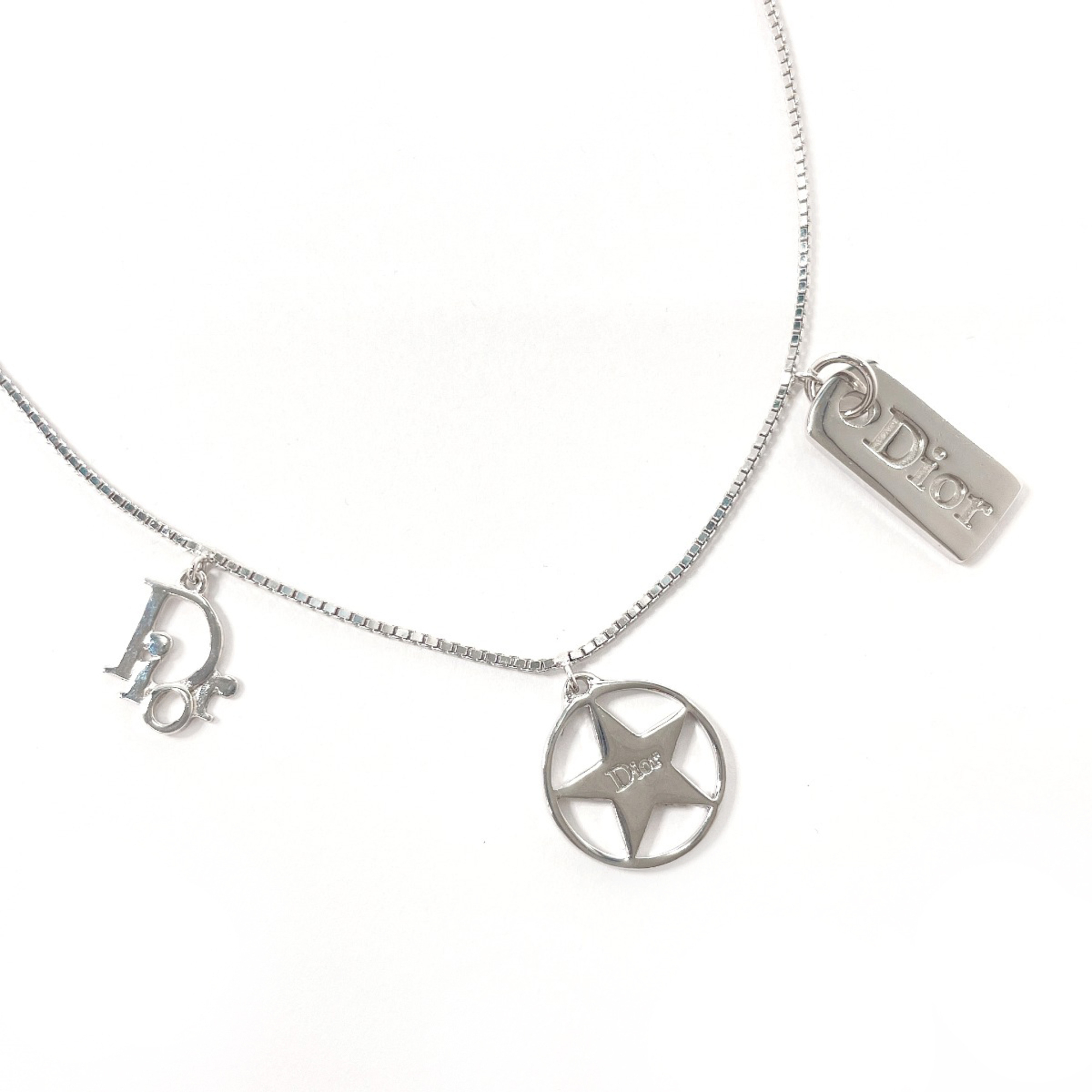 Christian Dior Necklace, Metal, Silver, For Women.